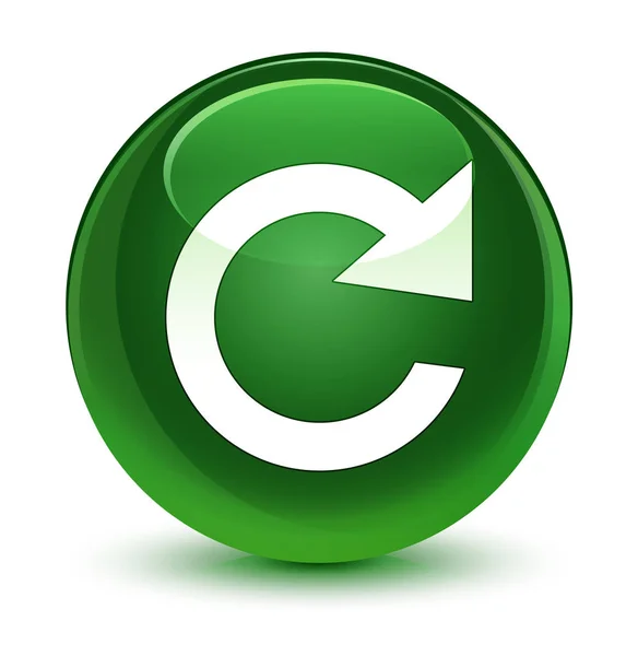 Reply rotate icon glassy soft green round button — Stock Photo, Image
