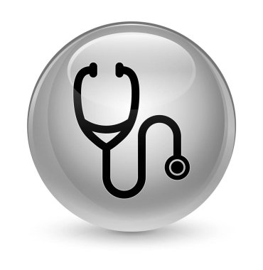 Stetoskop kutsal kişilerin resmi camsı beyaz yuvarlak düğme