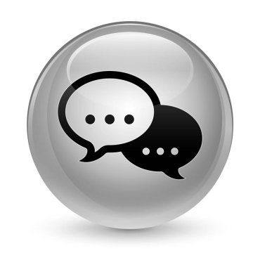 Konuşma balonu simgesini camsı beyaz yuvarlak düğmesi