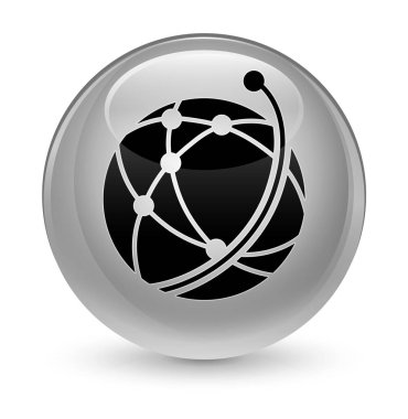 Küresel ağ kutsal kişilerin resmi camsı beyaz yuvarlak düğme