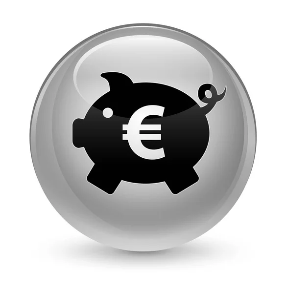 Spargris euro ikonen glasartade vita runda knappen Signera — Stockfoto