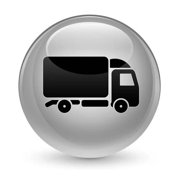 Vrachtwagen pictogram glazig witte, ronde knop — Stockfoto