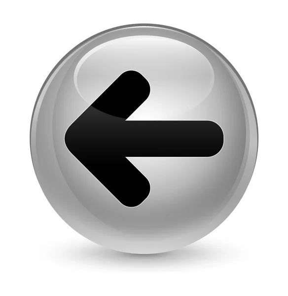 Ícone de seta traseira botão redondo branco vítreo — Fotografia de Stock