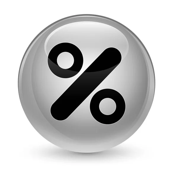 Discount icon glassy white round button — Stock Photo, Image