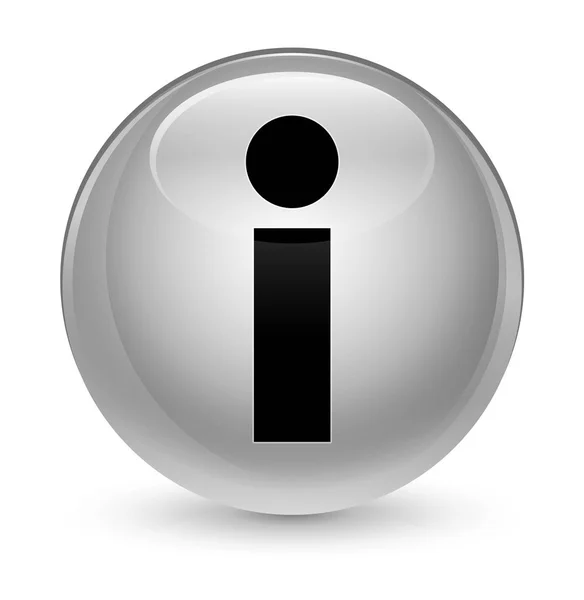 Info icon glassy white round button — Stock Photo, Image