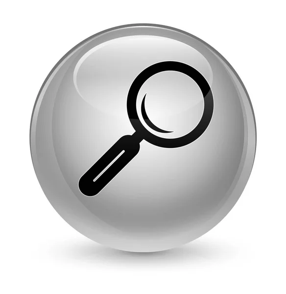 Vergrootglas pictogram glazig witte, ronde knop — Stockfoto