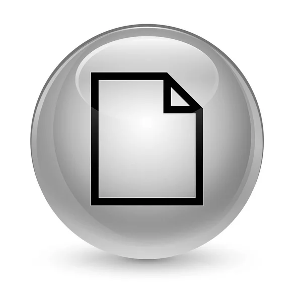Ícone de página em branco botão redondo branco vítreo — Fotografia de Stock