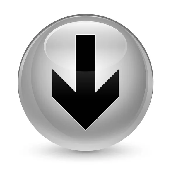 Baixar ícone de seta vítreo botão redondo branco — Fotografia de Stock