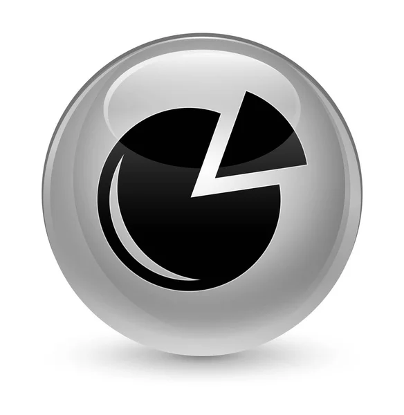 Icône graphique bouton rond blanc vitreux — Photo