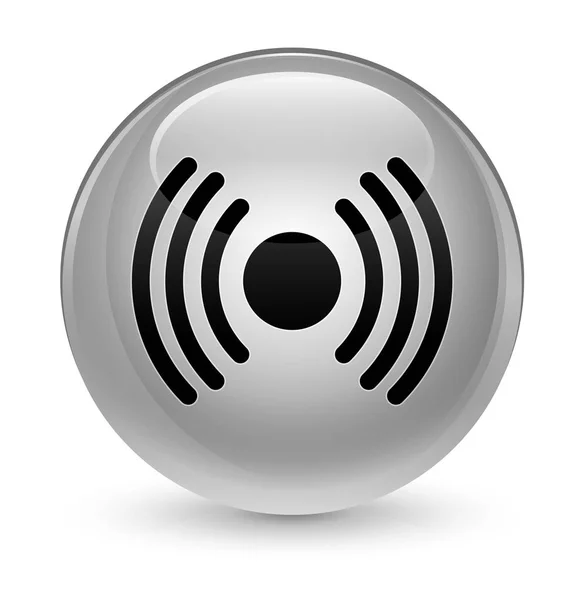 Network signal icon glassy white round button — Stock Photo, Image