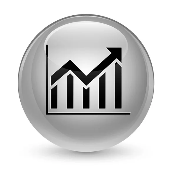 Statistik-Symbol glasig weißer runder Knopf — Stockfoto