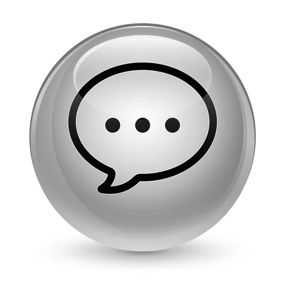 Praat bubble pictogram glazig witte, ronde knop — Stockfoto