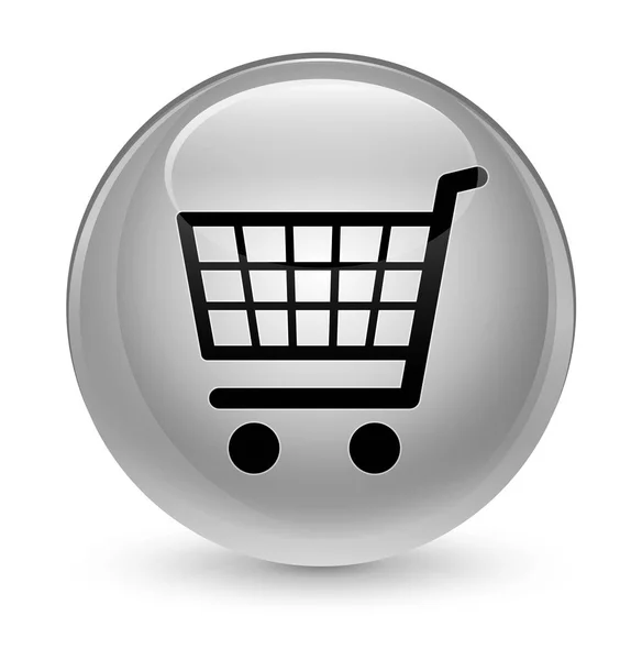 Icono de comercio electrónico botón redondo blanco vidrioso — Foto de Stock