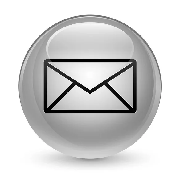 E-mail pictogram glazig witte, ronde knop — Stockfoto