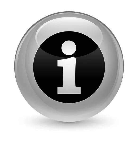 Info pictogram glazig witte, ronde knop — Stockfoto