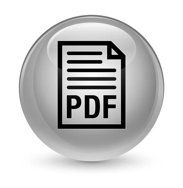 PDF icono del documento vidrio blanco botón redondo —  Fotos de Stock