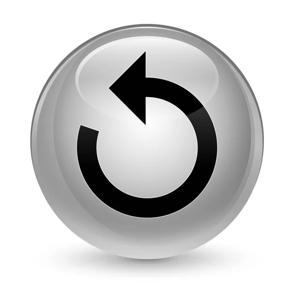 Aggiorna l'icona freccia pulsante rotondo bianco vetroso — Foto Stock