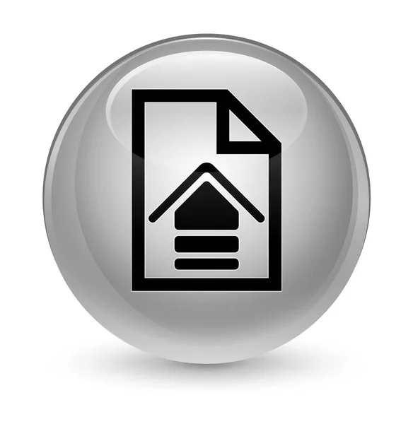 Subir documento icono vidrio blanco botón redondo — Foto de Stock