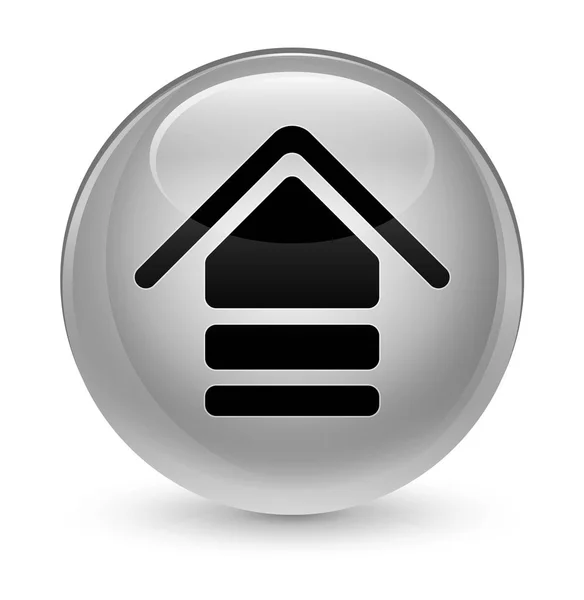 Carregar ícone vítreo botão redondo branco — Fotografia de Stock