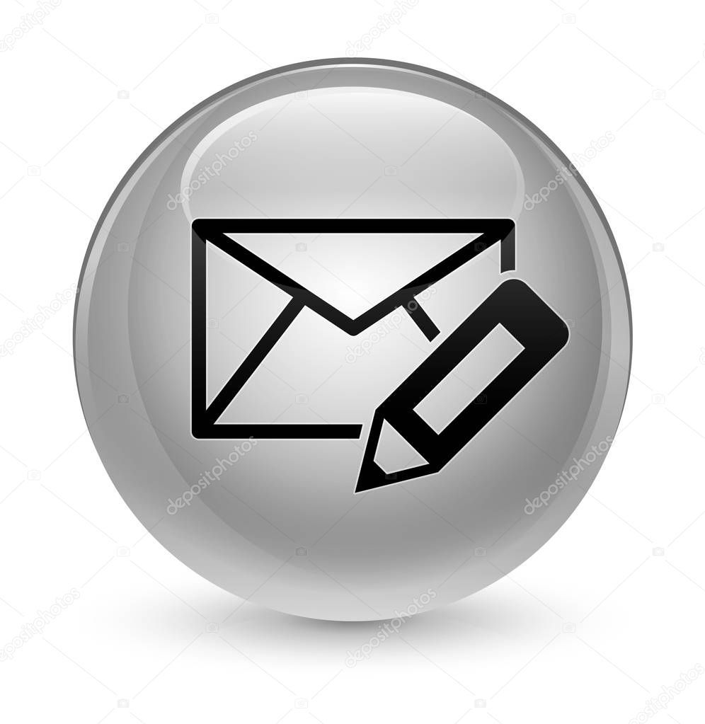 Edit email icon glassy white round button