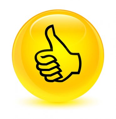 Simge gibi cam gibi sarı yuvarlak düğmesi