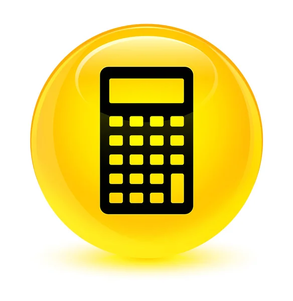 Calculatrice icône verre jaune bouton rond — Photo