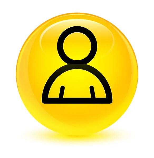 Icona membro giallo vetro pulsante rotondo — Foto Stock