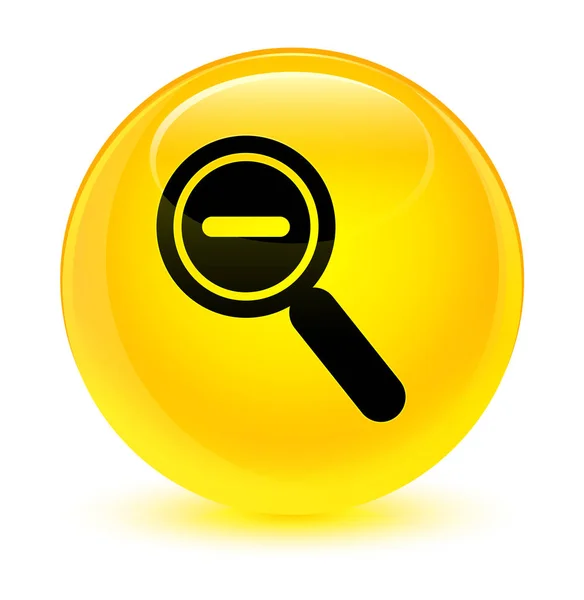 Zooma ut ikonen glasaktig gul rund knapp — Stockfoto