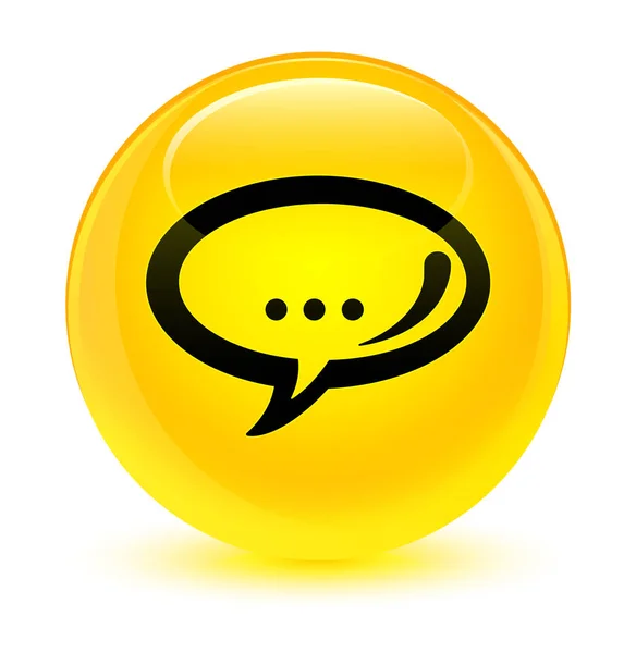 Chat icône verre jaune bouton rond — Photo