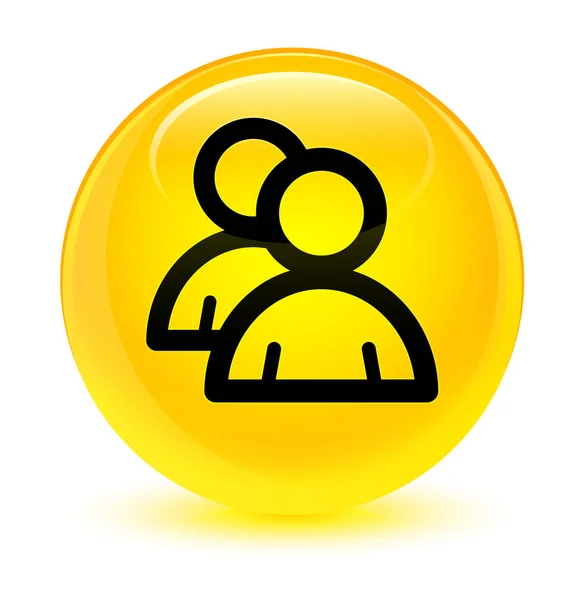 Icono de grupo botón redondo amarillo vidrioso —  Fotos de Stock