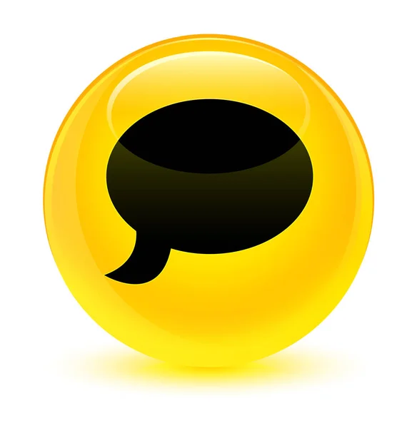 Przycisk okrągły żółty ikona szklisty czat — Zdjęcie stockowe
