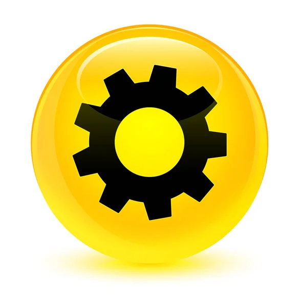 Διαδικασία υαλώδη κίτρινο στρογγυλό κουμπί εικονίδιο — Φωτογραφία Αρχείου