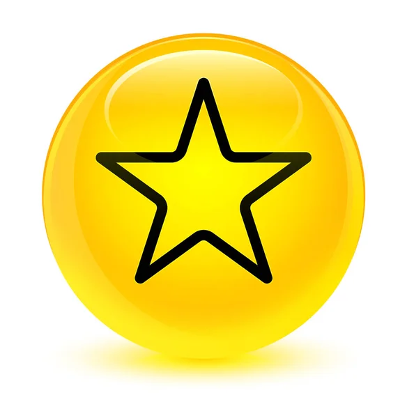 Star icon glassy yellow round button — Stock Photo, Image