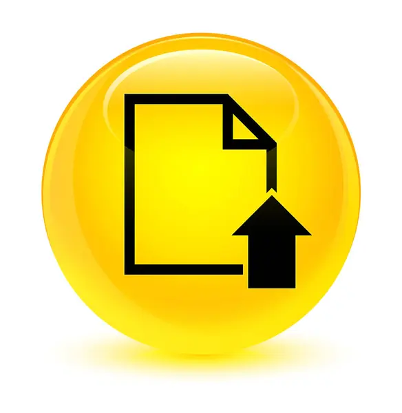 Carregar ícone do documento botão redondo amarelo vítreo — Fotografia de Stock