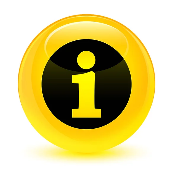 情報アイコン ガラス黄色丸いボタン — ストック写真
