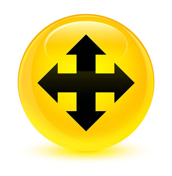 Жёлтая круглая кнопка — стоковое фото
