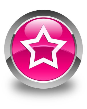 Yıldız simgesi parlak pembe yuvarlak düğme