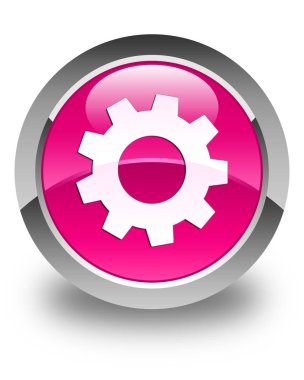 İşlem simgesi parlak düğme pembe