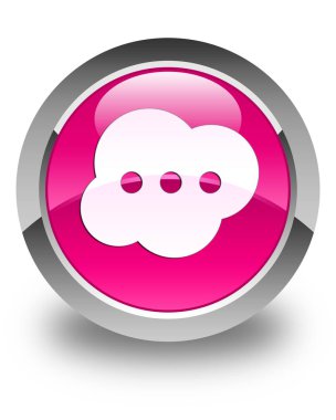 Beyin simgesi parlak pembe yuvarlak düğmesi