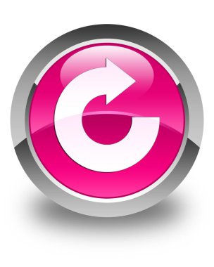 Yanıt ok simgesi parlak pembe yuvarlak düğme