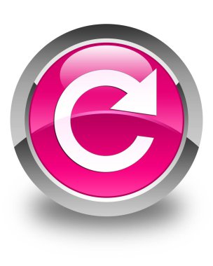 Yanıt döndürme simgesi parlak düğme pembe