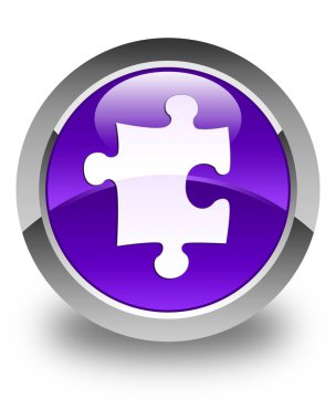 Bulmaca kutsal kişilerin resmi parlak mor yuvarlak düğme