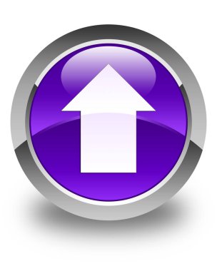 Ok simgesi parlak mor yuvarlak düğmesini upload