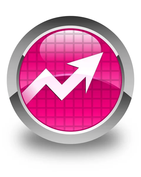 Business graph icon glossy pink round button