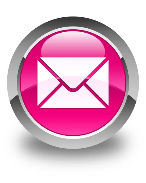 Email icon glossy pink round button — Stock Photo, Image