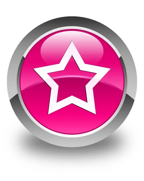 Star icon glossy pink round button — Stock Photo, Image