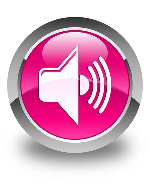 Volume icon glossy pink round button