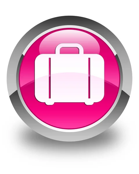 Borsa icona rosa lucido pulsante rotondo — Foto Stock