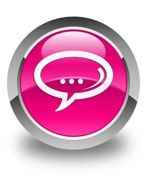 Chat pictogram glanzende roze ronde knop — Stockfoto