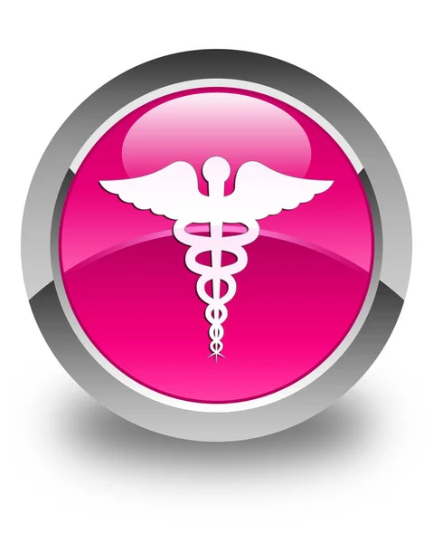 Icono médico brillante botón redondo rosa —  Fotos de Stock